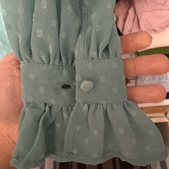 Dynamite Aqua Textured Long Sleeve mini dress - Picture 3 of 4